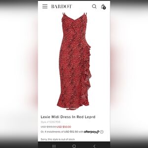 NWOT Bardot Dress